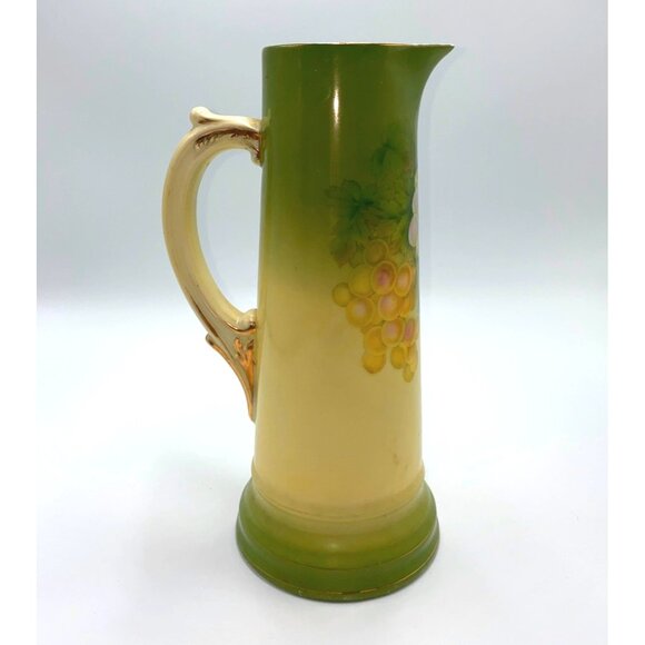 Tirschenreuth Bavaria Hand Painted Grapes Motif Porcelain Pitcher - Picture 4 of 9